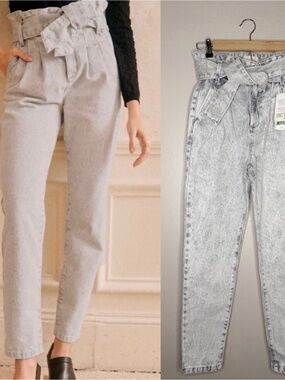 Sezane Austin Trousers Gris Neige - Size 34 - 2